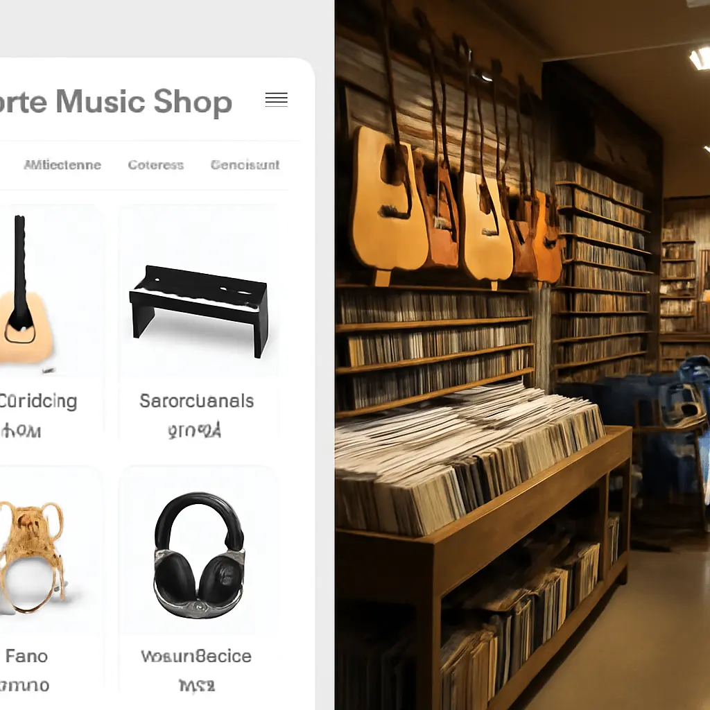 E-shop vs prodejna Porovnání webového a kamenného hudebního obchodu