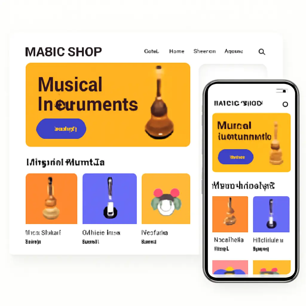 Moderní responzivní design webu hudebního obchodu
