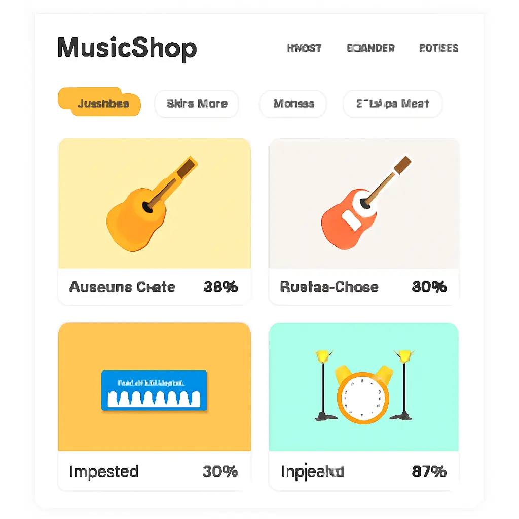 Uživatelské rozhraní e-shopu Ukázka čistého uživatelského rozhraní hudebního e-shopu